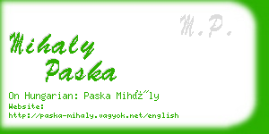 mihaly paska business card